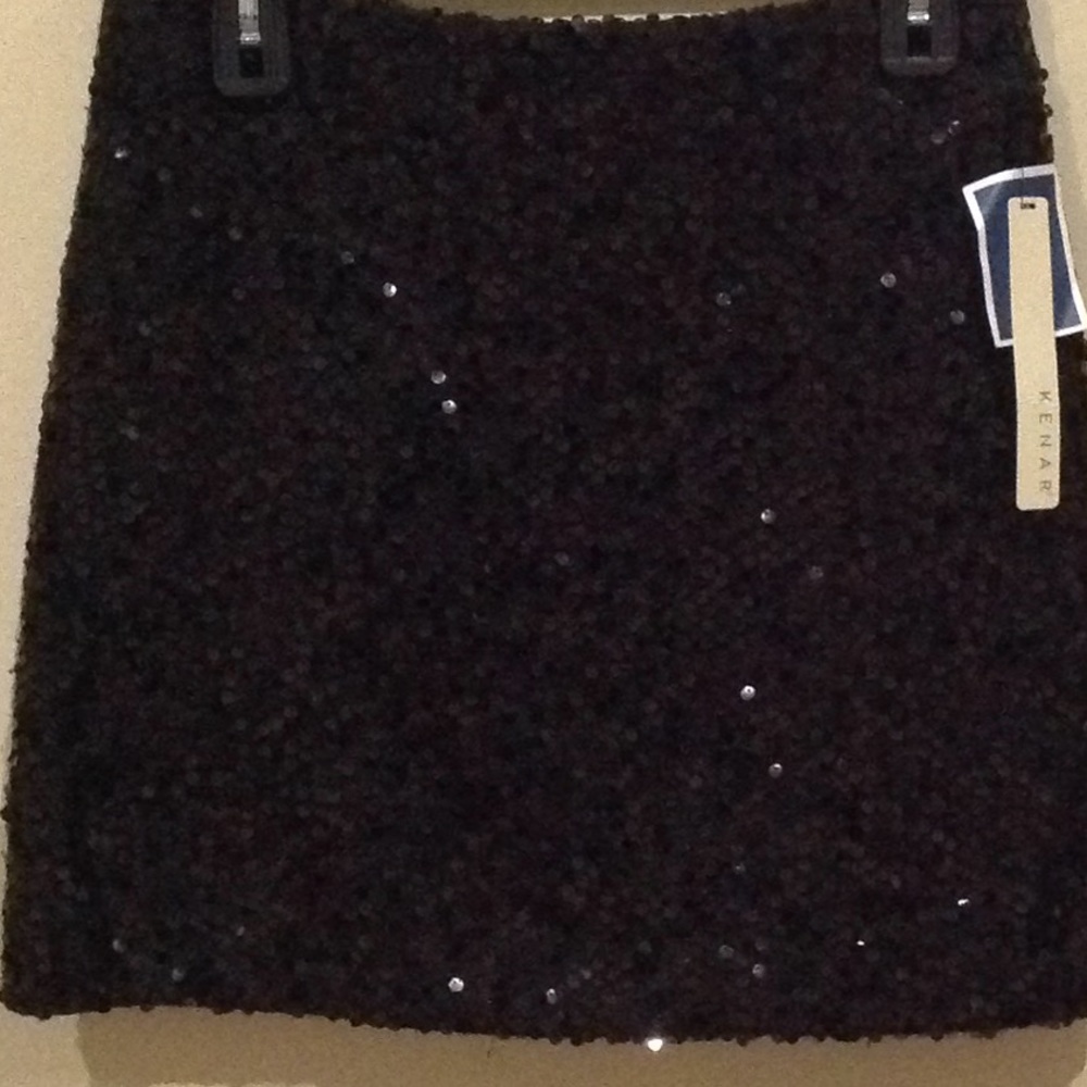 Black Sequin Mini Skirt